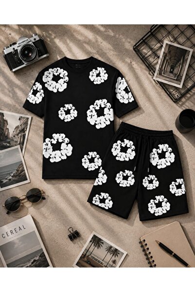 Ryam Mooda Oversize Unisex Shorts and T-Shirt Set - 3D Puff Embossed Printed ...