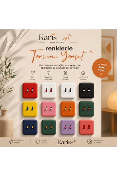Karis ART Kendi Renklerini Yarat Dekoratif Lamba Anahtarı Çerçevesi Kapağı - ...