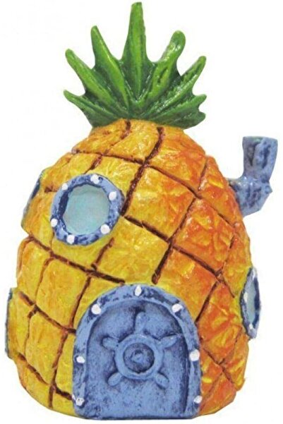 Penn Plax SpongeBob Small Pineapple Home Aquarium Decoration, Yellow - PDS-03...