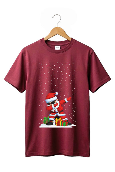 The Baski New Year's Santa Claus Cool Design Printed 100% Cotton Crew Neck Pr...