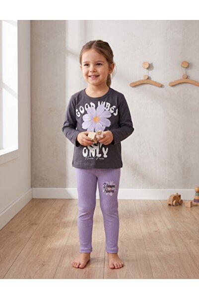 MiniKids Set 2 piese GOOD VIBES, mov