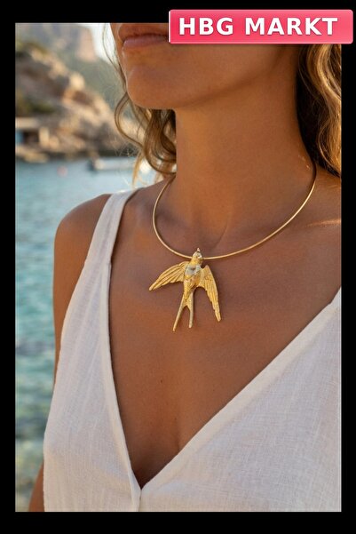 Generic Brand Swallow Model Gold Color Brass Women's Choker Necklace