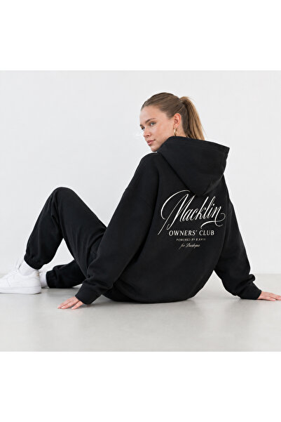 macklin Unisex Women's and Men's Owners Club Printed Oversize 3 Thread Hooded...