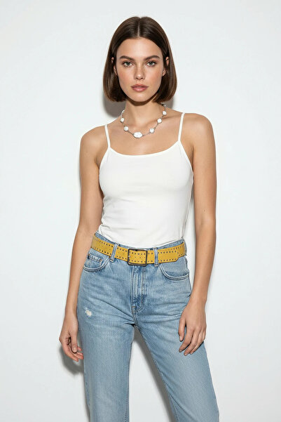 Efnaz style Women's Thin Strap Basic Athlete Top White