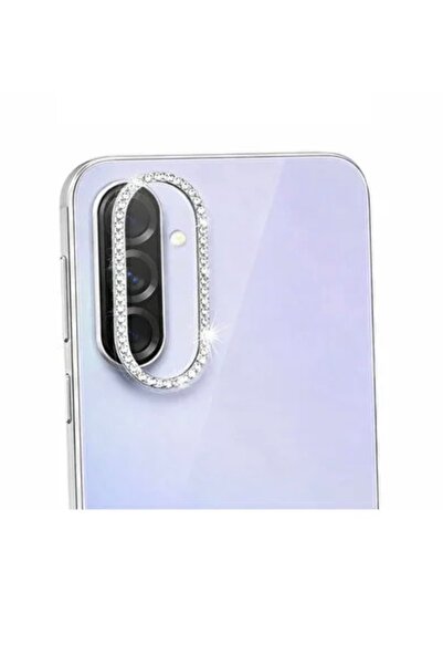ENİLTECH Galaxy A07 Compatible Metal Decorated Stone Tempered Lens Protector