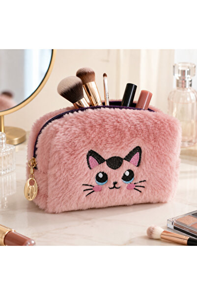 nnevora Plush Pen Holder and Makeup Bag Zippered Multi-Purpose Organizer Bag ...