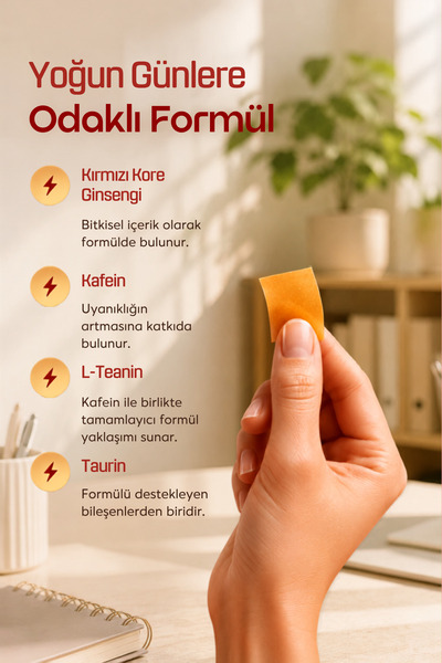 Fastlip ENERJİ Strip Form 30 Film Tablet - Enerji L-Teanin, Ginseng, Kafein ve Vitamin