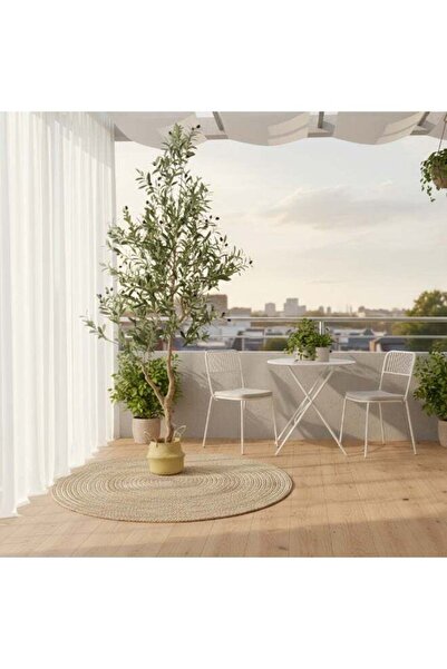 sharpdo 210cm/7ft Artificial Olive Tree, Lifelike Faux Plant with Realistic L...