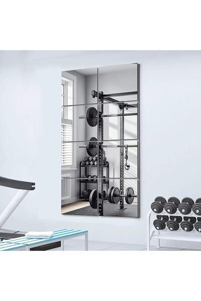 Delma Glass Mirror Tiles, 12'' x 12'', 8 PCS | Square Large Wall Mirror, For ...