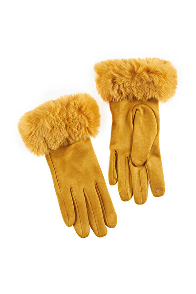 VERDE Γάντια Γυναικεία Ύφασμα Πολυεστέρα one size 02-0653-MUSTARD