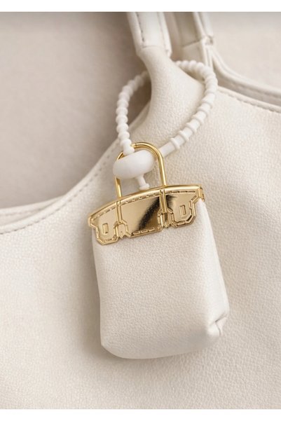 LAVİRA Women's Mini Bag with Charm Accessories, Large Internal Volume, Shoulder Bag