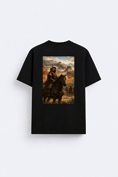 cesita Emir Timur Turkish Printed Crew Neck Black T-Shirt T-Shirt