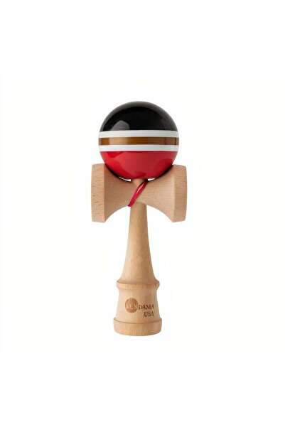 JML Kendama din Lemn 18.5cm cu Minge Lucioasă Colorată si Ata Rosie, Ștanțată...