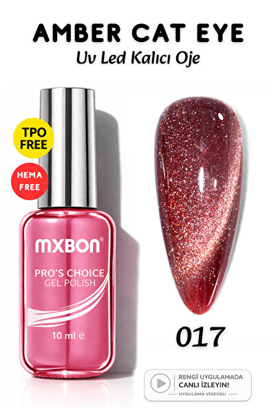 Mxbon Uv Led Kalıcı Oje 10 ml Hema & TPO Free Amber Cat Eye - 017