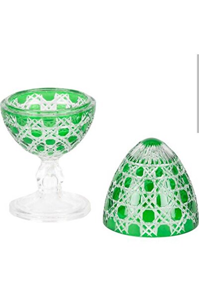 Glowvera Collection Cut Crystal Glass Egg-Shaped Bowl with Stand, Sugar Bowl,...