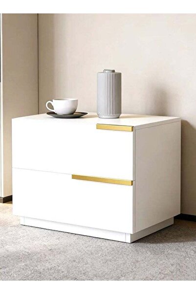 JCB CHIC Multi-Functional Nightstand With 2 Drawer,Molden Bedside Table,Woode...