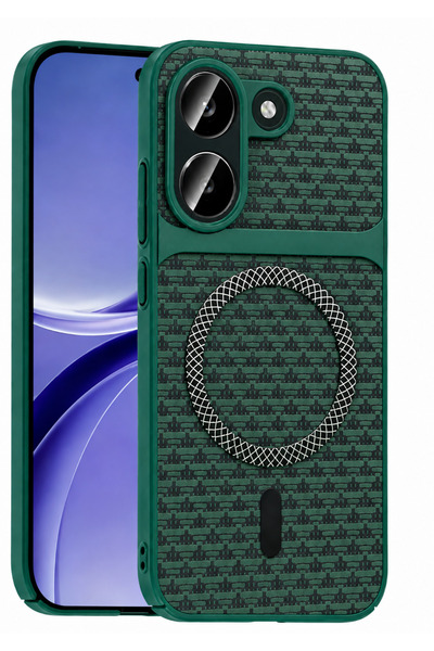 Coverzone Poco X8 Pro ile uyumlu Karbon Kaplama Telefon Kılıfı, MagSafe ile U...