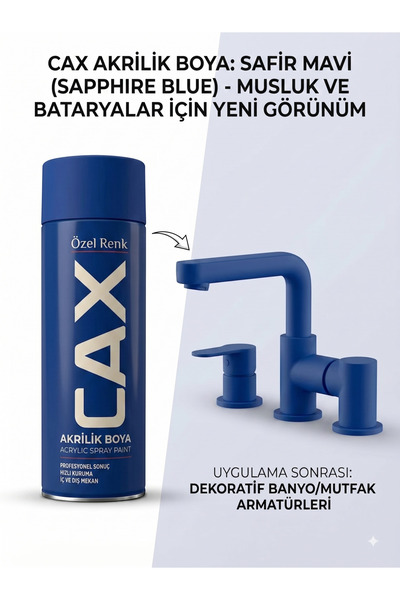 caxcolors CAX Akrilik Sprey Boya 400ml - Musluk, Mutfak & Banyo Batarya Yenil...