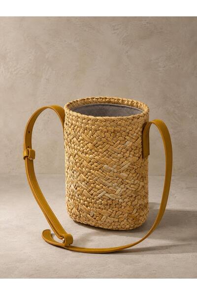 Luminos Butik Camel Straw Bag 23X17 Cnt1074