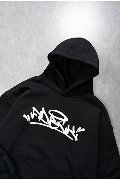 SVART WEAR Streetwear Graffiti Printed Hooded 100% Cotton Kids Sweatshirt