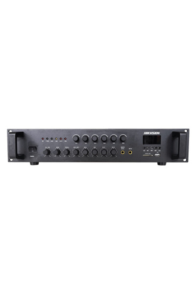 Hikvision Amplificator Analogic, 120W, 6 zone, 2xAUX, EMC IN, 2xMicrofon, Blu...