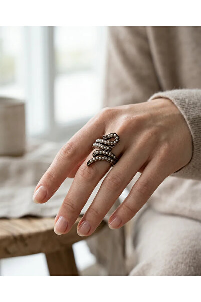 Dorvina Bronze Women's Ring Authentic Copper Jewelry Mini Pearl Wave Design A...