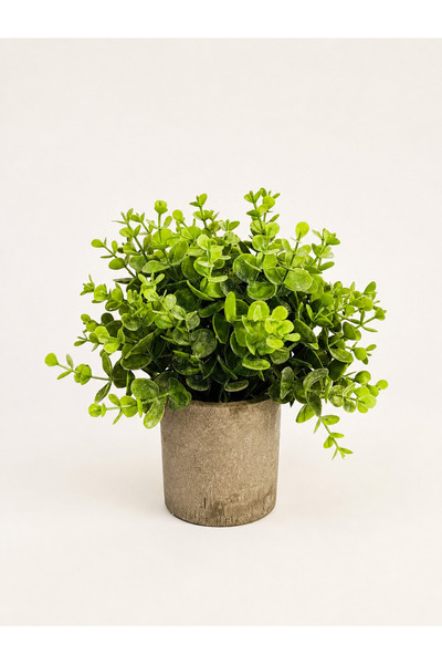 FB Cup Decorative Realistic Boxwood-Looking Artificial Green Plant in Antique...