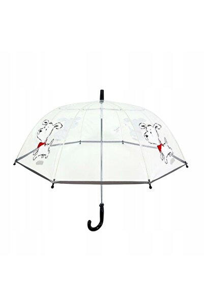 NO BRAND Smati Parasol pentru copii, transparent, alb, cu cățeluș