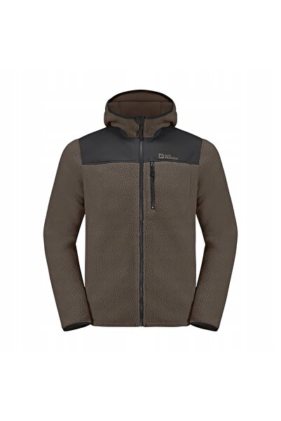 Jack Wolfskin Hanorac din fleece pentru bărbați Kammweg Pile Fz cafea rece S