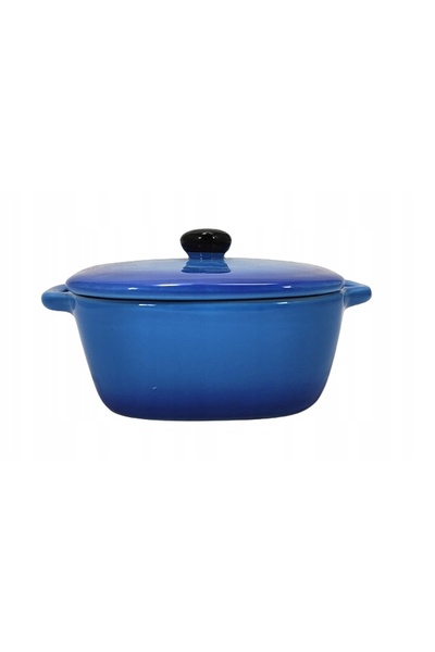 Excellent Houseware Vas de copt pătrat termorezistent + capac 200 C °   nieb....