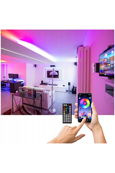 Kobi Bandă LED RGB 5050 Aplicație SMART HOME 15M Telecomandă Set muzical Blue...