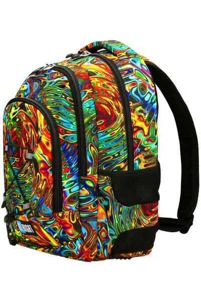 NO BRAND Rucsac școlar St.Right BP32 ABSTRACTION cu 3 compartimente