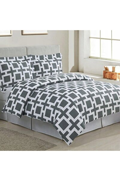 NO BRAND SET DE AȘTERNUTURI 220x200 + 2 FEȚE DE PERNĂ 70x80 BUMBAC SATINAT - ...