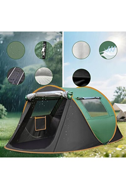 NO BRAND Cort de camping autogonflabil pentru 2 persoane, cu corzi și țăruși