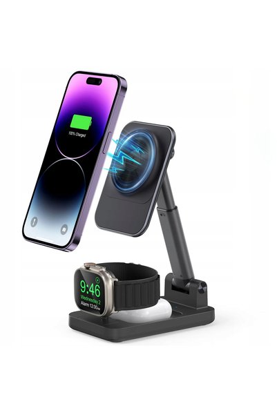NO BRAND STAȚIE DE ÎNCĂRCARE WIRELESS 3 ÎN 1 ÎNCĂRCĂTOR MAGSAFE V16 APPLE WAT...