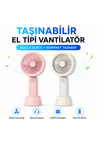 instatech El Fanı Taşınabilir El Tipi Mini Vantilatör 3 Kademeli Sessiz Fan U...