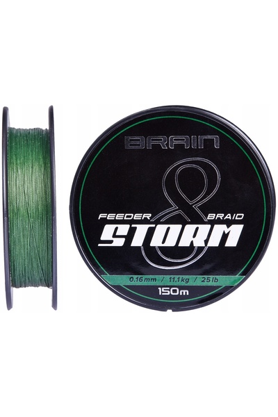 NO BRAND Brain Storm 8X 0,18 mm 150 m, fir împletit verde