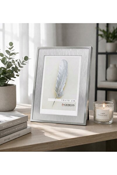 gedeon Ramă foto individuală 15x20 din metal argintiu, stil glamour, pentru l...