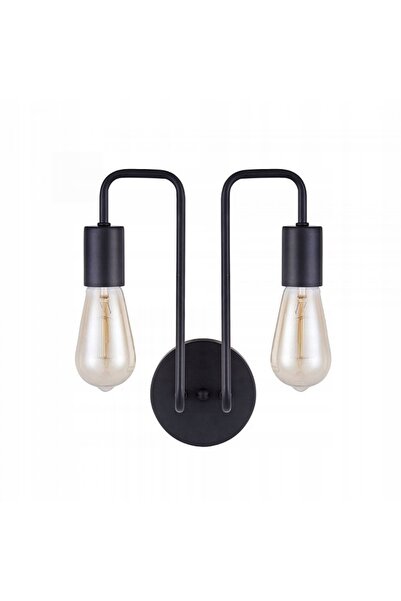NO BRAND Aplică de perete stil loft, dublă, neagră, pentru living și dormitor...