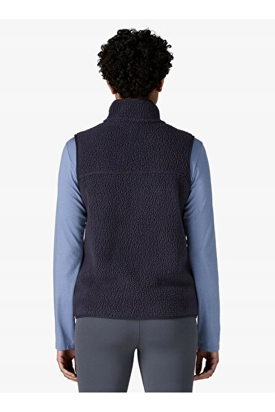 Patagonia Vestă retro de damă din pluș - albastru închis L