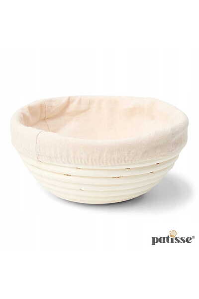 NO BRAND PATISSE Coș rotund din răchită cu pânză pentru aluat de pâine, 20 cm