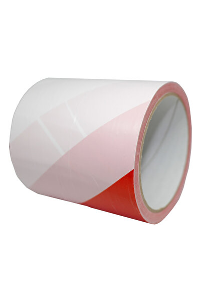NO BRAND Bandă de avertizare alb-roșu 100mm x 91m FĂRĂ ADEZIV Dalpo x 6 BUCĂȚI