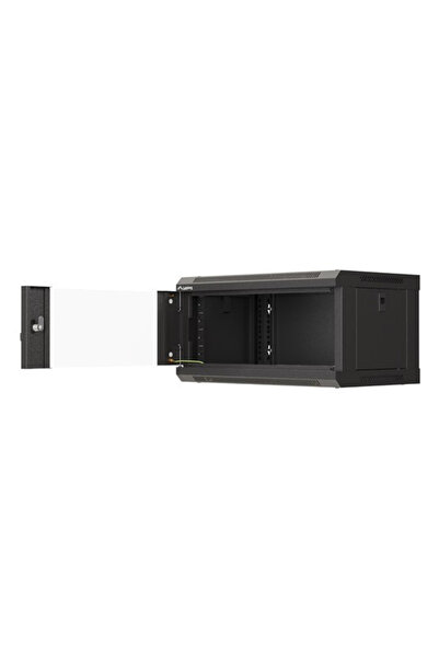 Lanberg Dulap rack 19 " 4U de perete negru 540x350 cu ușă de sticlă