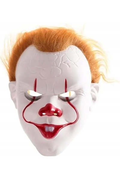 NO BRAND Masca de clovn ucigaș de Halloween! Mască realistă de groază, accesoriu