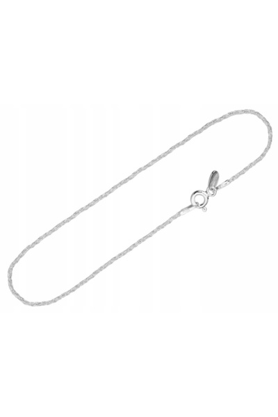 NO BRAND Lanț de mână cu coadă de vulpe argintie, 1,4mm, argint 925, torsadat...