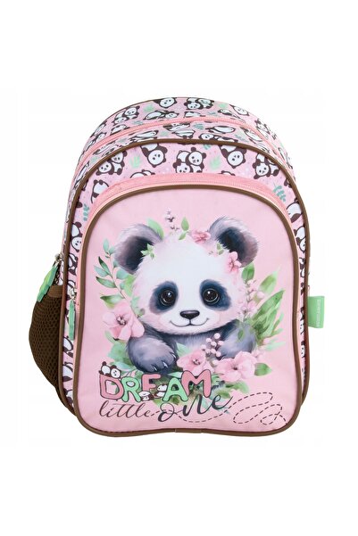 Derform Rucsac preșcolar cu un singur compartiment, panda, pentru fete, roz x2