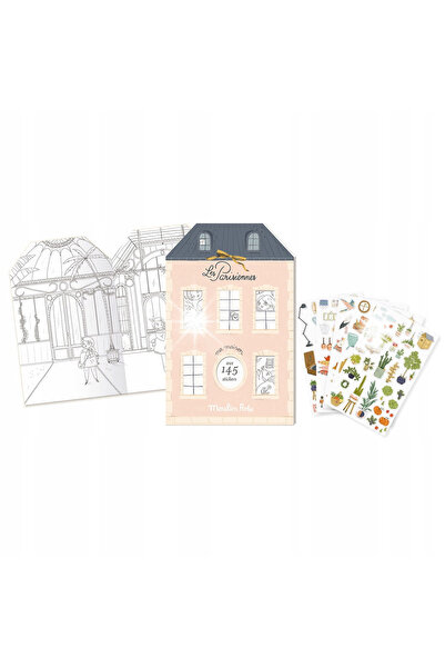 Moulin Roty Carte de colorat CASĂ cu autocolante 642544