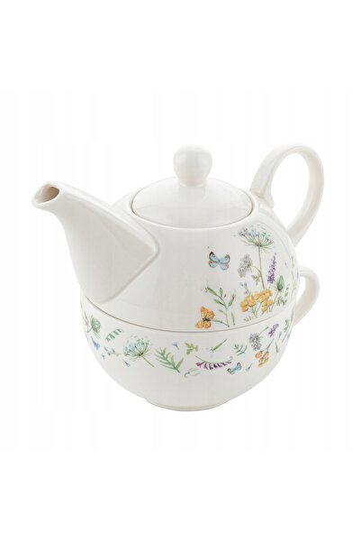 NO BRAND Setul „Tea For One” Florina Aurora, 350 ml, ceșcuță și ceainic din p...