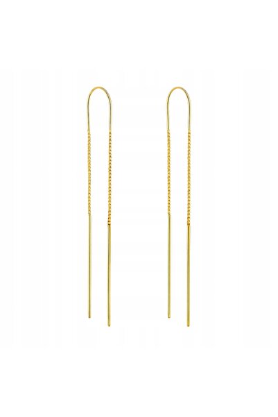 NO BRAND Cercei aurii cu design minimalist 925, eleganță - ARGINT 925