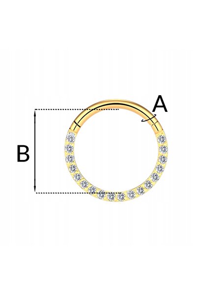 NO BRAND PIERCING cercel clicker auriu CERCEL cu zirconii SEPTUM Daith TITAN ...